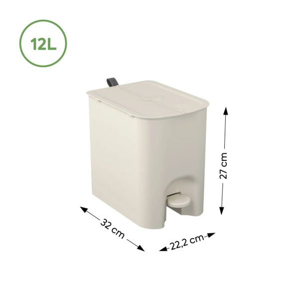 Lixeira Borboleta Bege com Pedal 12 Litros