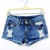 furos de sagetech®women sexy denim calças curtas #02624367
