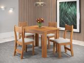 Sala Perla 110x75 Mel com 4 Cadeiras Brisa Mel.Veludo Marfim Viero