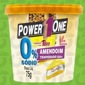 Amendoim Zero Sódio Sabor Queijo 75 Gramas Power1One