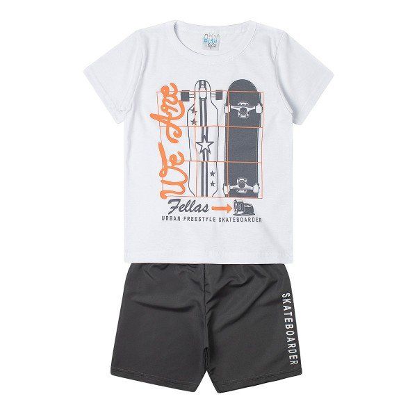 CONJUNTO INFANTIL BRANCO  SKATE