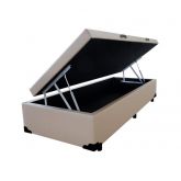 Base Bau Solteirao 108x188x40 Corino Bege SR Movelaria