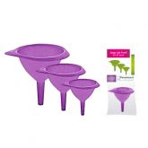 REF.336 JOGO DE FUNIL C/3 PÇS CORES VARIADAS