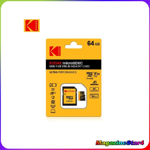 Cartão de Memória 64GB Kodak / Class 10 / Micro SDXC / Ultra Performance / Com Adaptador SD