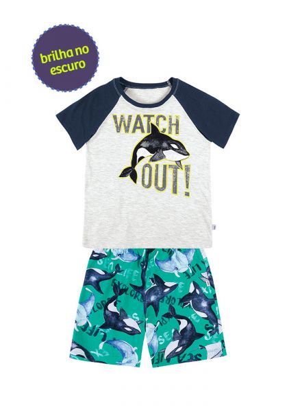 Pijama Infantil Menino Com Estampa Que Brilha No Escuro