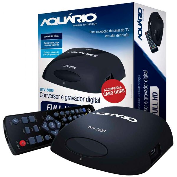 Conversor Digital Aquário Dtv-5000 Função Gravador Rca Hdmi