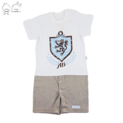 MACACÃO BRASÃO SHORTS ALFAIATARIA KEKO BABY