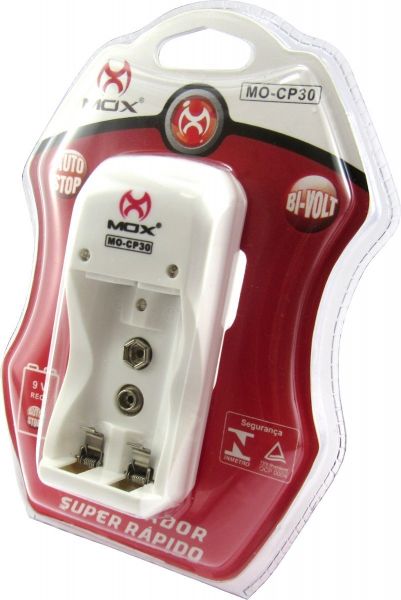CARREGADOR DE PILHAS AA AAA 9V MOX BIVOLT MO-CP30