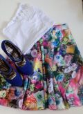Saia godê estampada