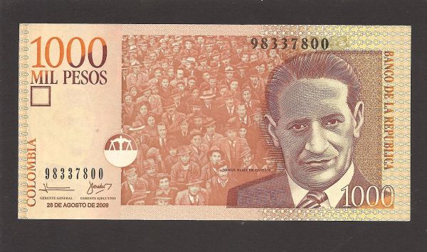Cédula Colômbia - 1000 Pesos - 2008 - FE