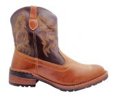 Bota Country Cano Médio Couro Caramelo