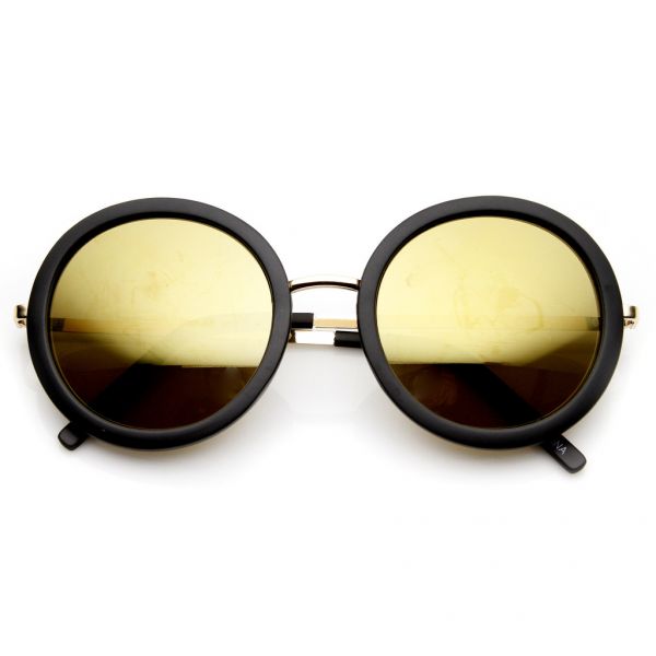 WOMENS RETRO GLAM REVO MIRRORED LENS ROUND FASHION SUNGLASSES 9226