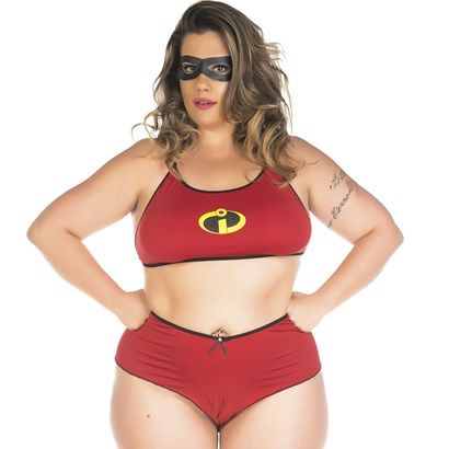 Kit Mini Fantasia Plus Size Sra Incrível Pimenta Sexy