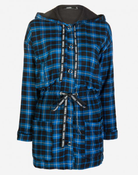 PARKA DE FLANELA XADREZ CAPUZ AMARO