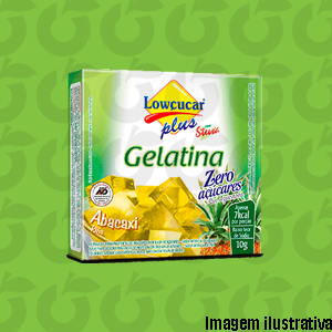 Gelatina Zero Plus Stevia Abacaxi 10 Gramas Lowçúcar