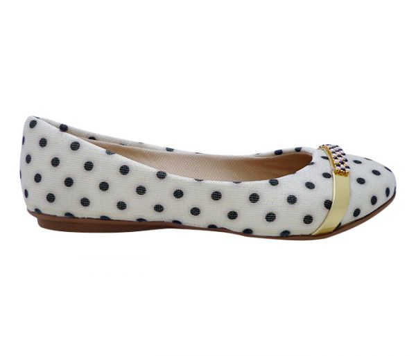 Sapatilha Feminina Ficare Poá Creme