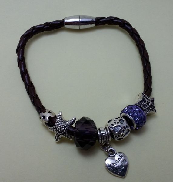 Pulseira em couro ecológico blue