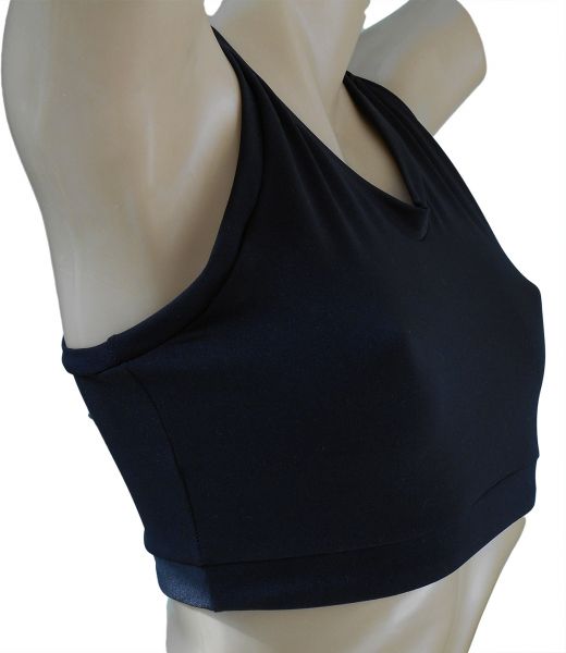 Top Cropped Plus Size 48/50-52/54 tipo Nadador preto em suplex 360