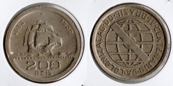 136-1 - 200  Réis 1932 - Tiragem BAIXA -  596.214 -Oportunidade