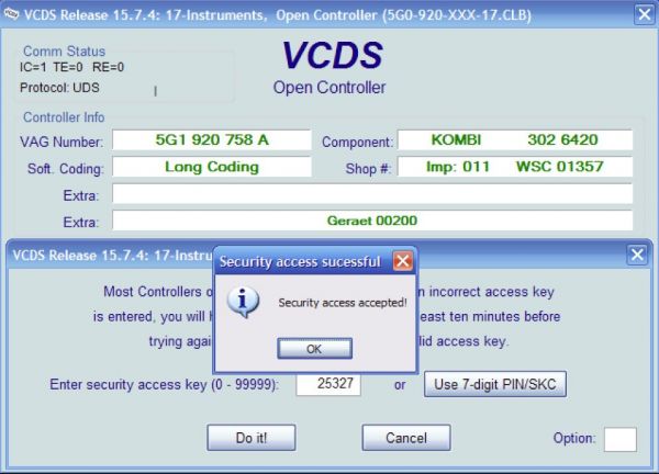4 SENHA DE ACESSO Security Access Vcds 4 SENHA DE ACESSO Security Access Vcds