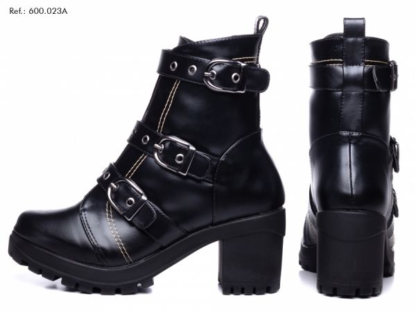 1-Ankle Boot com meia pata feminina roqueira- bota cano curto salto TORRICELLA inverno luxo