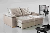 Estofado Retratil Reclinavel Leblon 210 2x90 Molas Ensacadas Veludo Inca Cru 818 Evidence