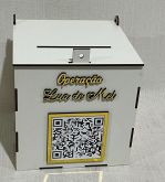 CÓD-CA04 COFRE OPERAÇÃO LUA DE MEL BRANCO 15X15X15 COM DOURADO