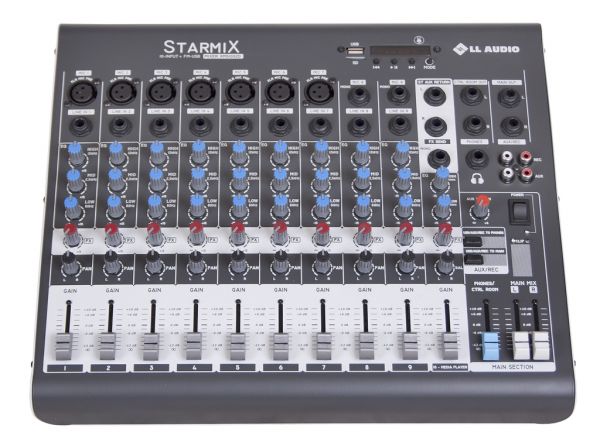 Mesa de Som Starmix 10 canais LL Audio XMS1002R
