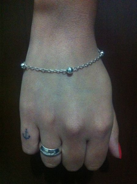 Pulseira de Prata Bolinha Polida (P128)