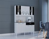 A564.Kit Cozinha Coral 8P1G 120 Branco.Preto Poquema