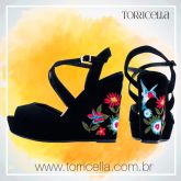 ANABELA PRETA DETALHE FLORAL TORRICELLA