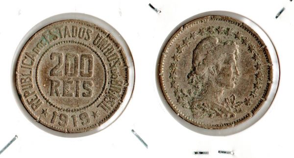 V091 - 200 Réis 1919 - Tiragem 891.000