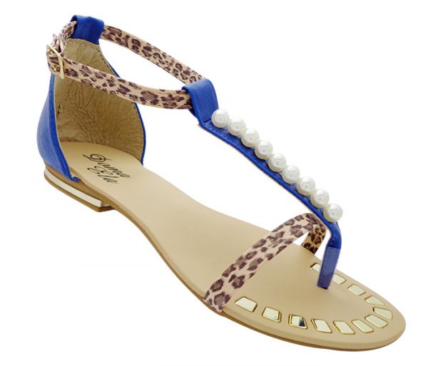 Sandálias Doma Ela Azul Pérola MOD:12665 [Original]