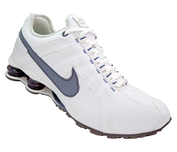 Tênis Nike Shox Junior Branco e Azul Marinho MOD:12141