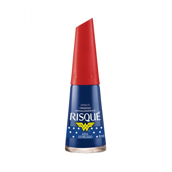 Esmalte Risqué Mulher Maravilha 8 ml Azul Estrelado