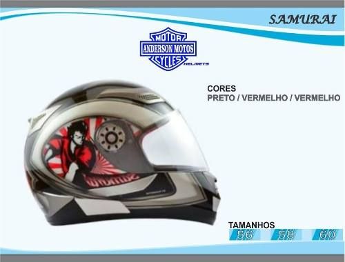 Capacete Men's Tamanho 56 - Samurai