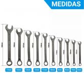 Chave Combinada Fixa e Estrela 6 a 17mm  Jogo com 10 Peças CD2889