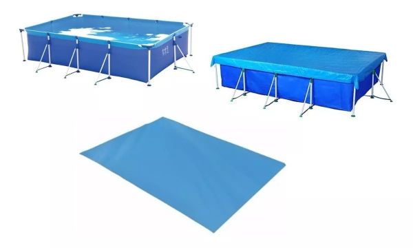 Piscina Retangular 5000 L Premium + Capa + Forro