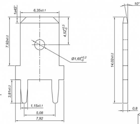 Terminal Faston Espada para PCB - DJ6110