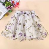 Mulheres Flor Imprimir Transparente Mini Saia #01163492