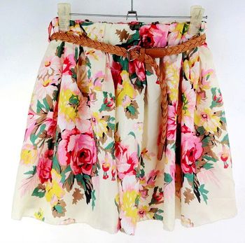 Saia Estampada com Cinto