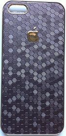 CASE ELEGANTE MARROM MACA APPLE DOURADO PARA IPHONE 5 e 5s