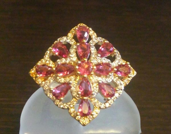 Anel Cristal Rosa