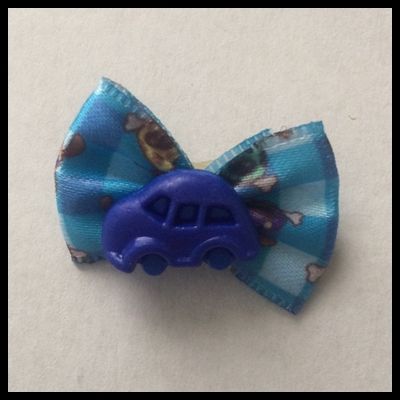 Laço Cetim Macho estampado azul P