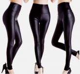 Calça legging de couro