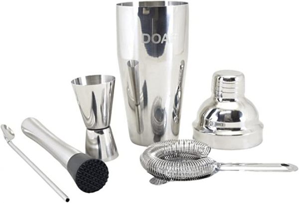 Kit Jogo Coqueteleira Inox 750ml Para Barman Drinks Profissional