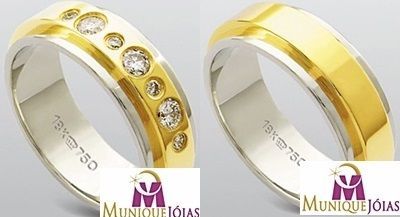 C740-C440 - alianças de ouro 18k, com brilhantes - Marca cpl