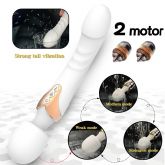 Vibrador x poderoso 2 motores 20 modos Vermelho, Branco