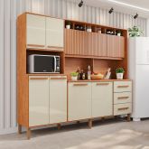 Kit Cozinha Angelina Prime Frisada 9P3G Cinamomo.Off White Imop
