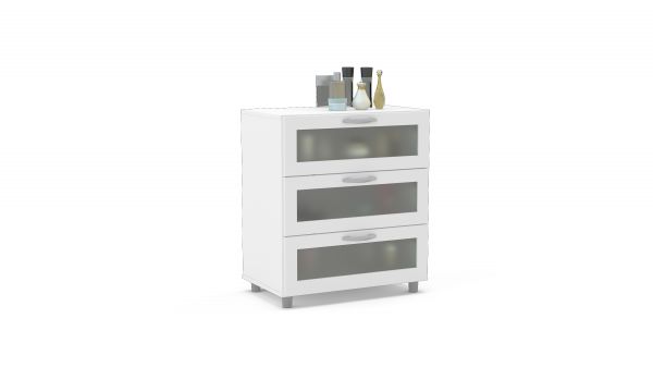 Balcão Itaim - 3 gavetas com vidro 329682